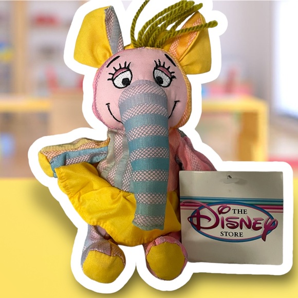 Vintage 90s Heffalump #4 Plush Mini Bean Bag 8" The Disney Store Winnie the Pooh - Picture 1 of 12
